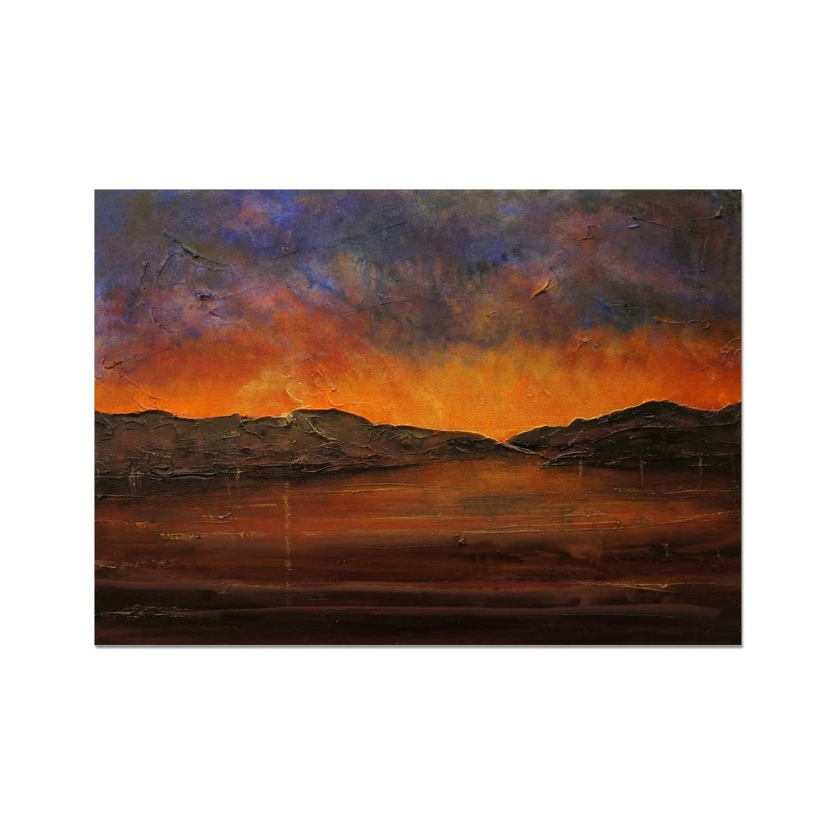 A Brooding Clyde Dusk Fine Art Print - River Gallery Scotland Worldwide Shipping Scottish Artist Prints and Paintings Collection by Hunter