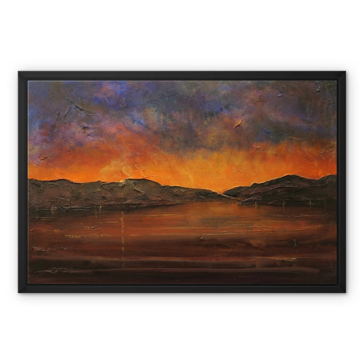 A Brooding Clyde Dusk Framed Canvas - River Art Gallery Scotland Worldwide Shipping Scottish Artist Fine Prints and Paintings Collection