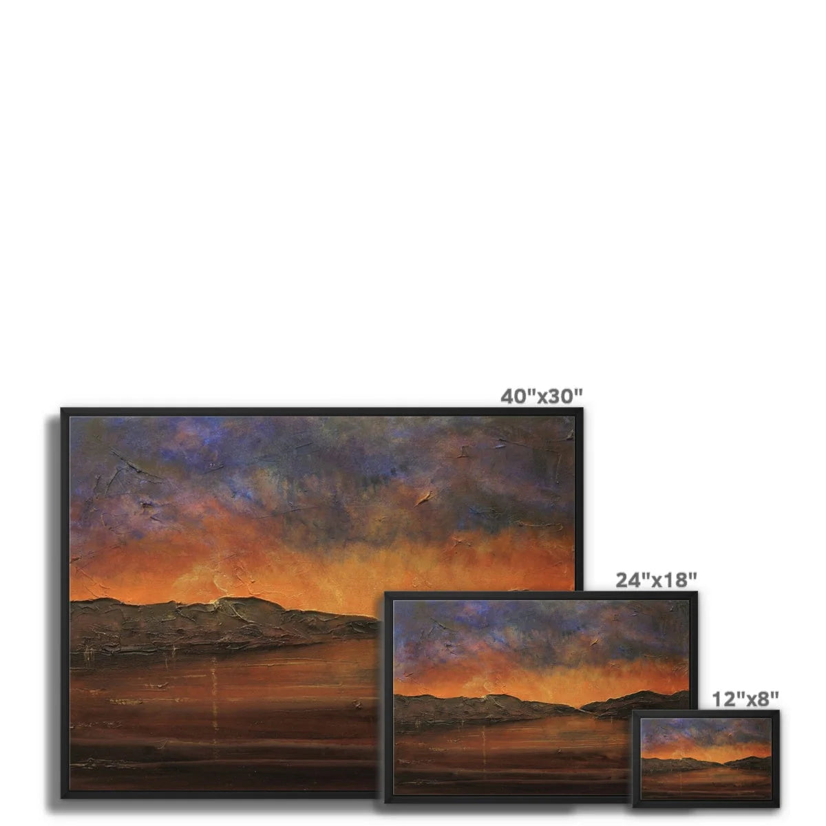 A Brooding Clyde Dusk Framed Canvas - River Art Gallery Scotland Worldwide Shipping Scottish Artist Fine Prints and Paintings Collection