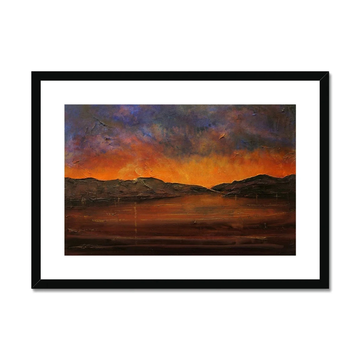 A Brooding Clyde Dusk Framed & Mounted Print - River Art Gallery Scotland Worldwide Shipping Scottish Artist Fine Prints and Paintings