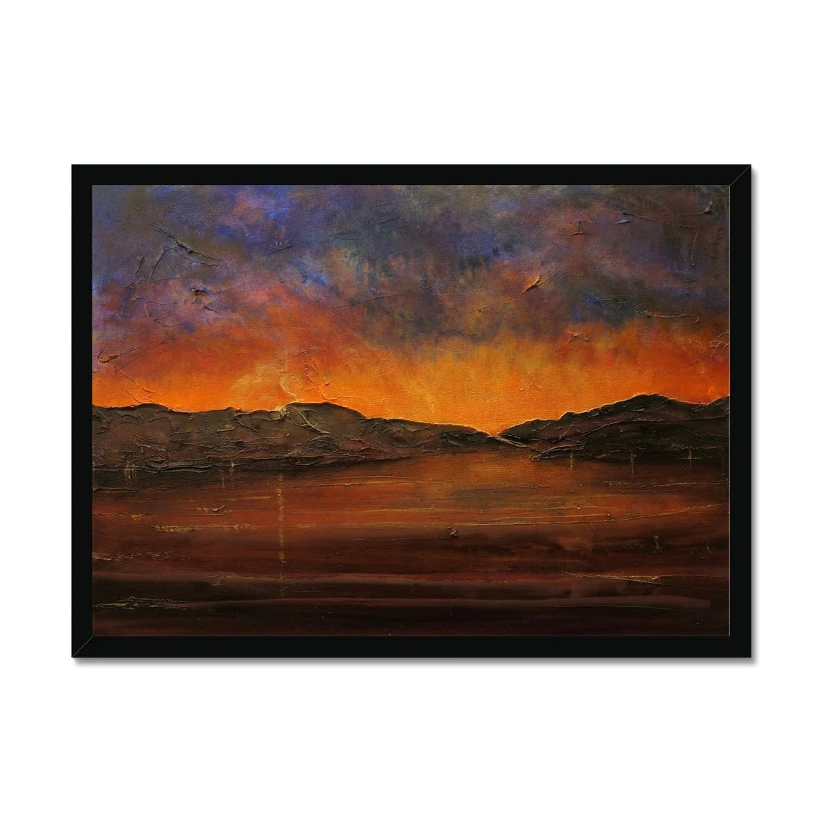 A Brooding Clyde Dusk Framed Print - River Art Gallery Scotland Worldwide Shipping Scottish Artist Fine Prints and Paintings Collection