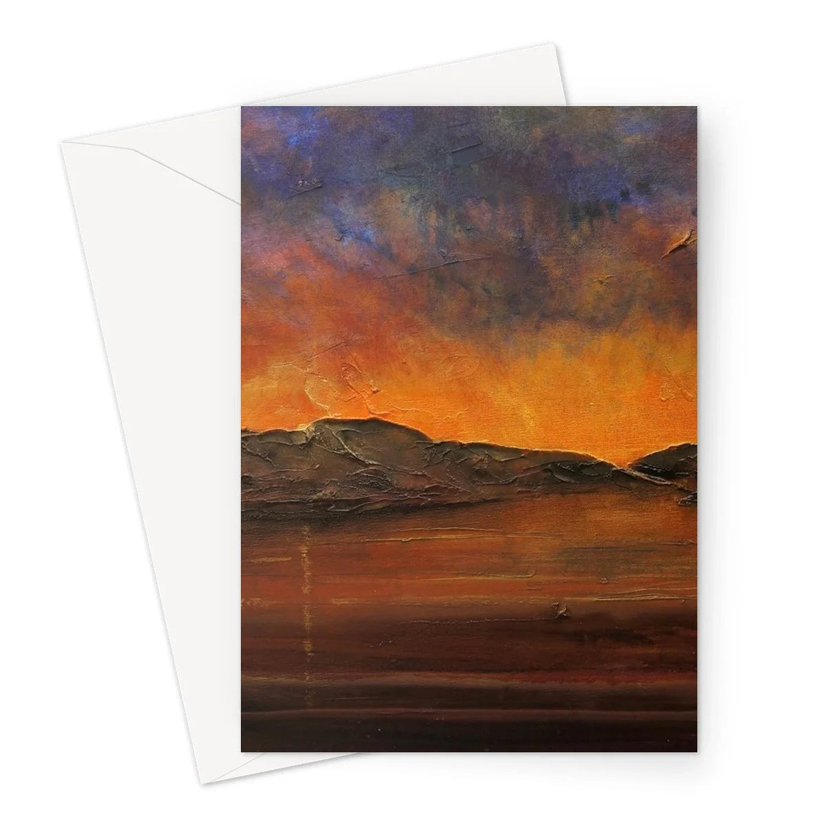 A Brooding Clyde Dusk Greeting Card - River Art Gallery Scotland Worldwide Shipping Scottish Prints