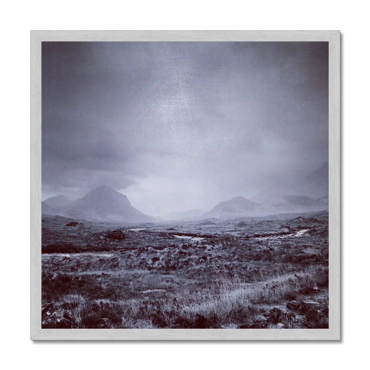 The Brooding Cuillin Antique Framed Print - Skye Art Gallery Scotland Worldwide Shipping Scottish Landscape Paintings and Prints by Artist