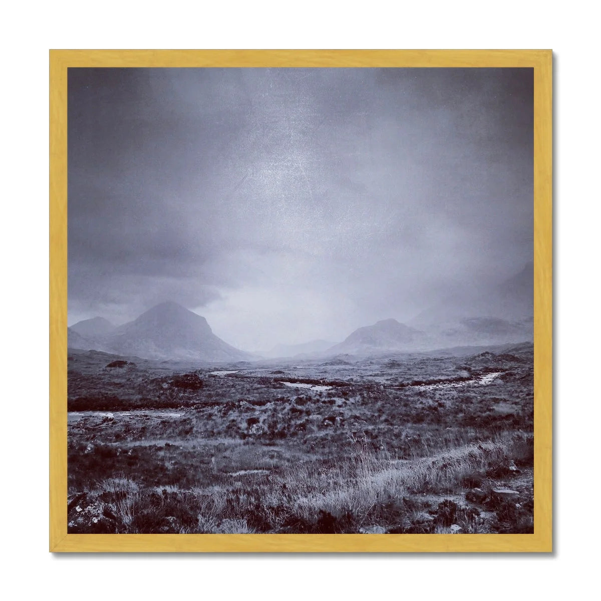 The Brooding Cuillin Antique Framed Print - Skye Art Gallery Scotland Worldwide Shipping Scottish Landscape Paintings and Prints by Artist