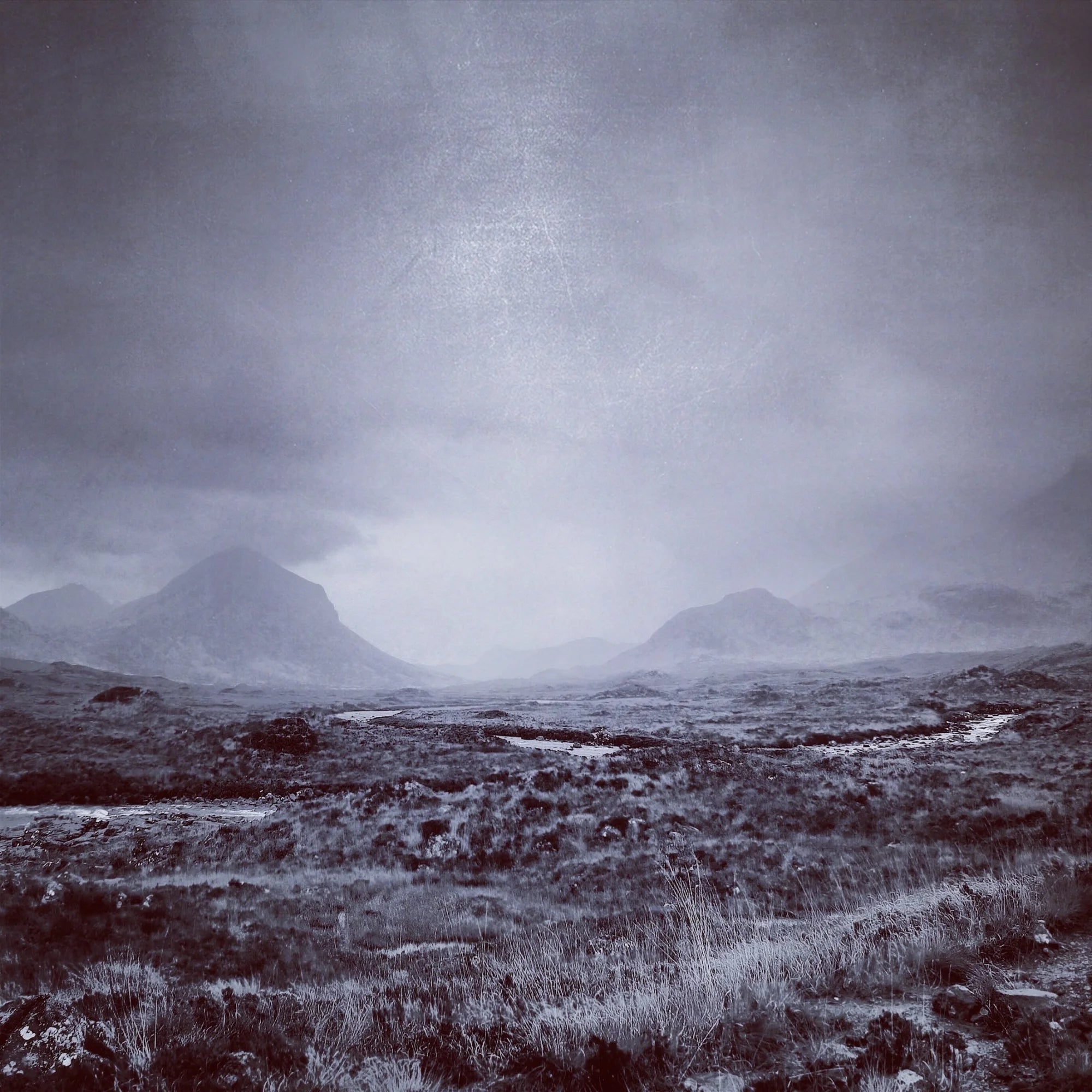 The Brooding Cuillin - Skye Art Gallery Scotland Worldwide Shipping Gloomy Mountain Landscape Kevin Hunter Portfolio Giclee Prints