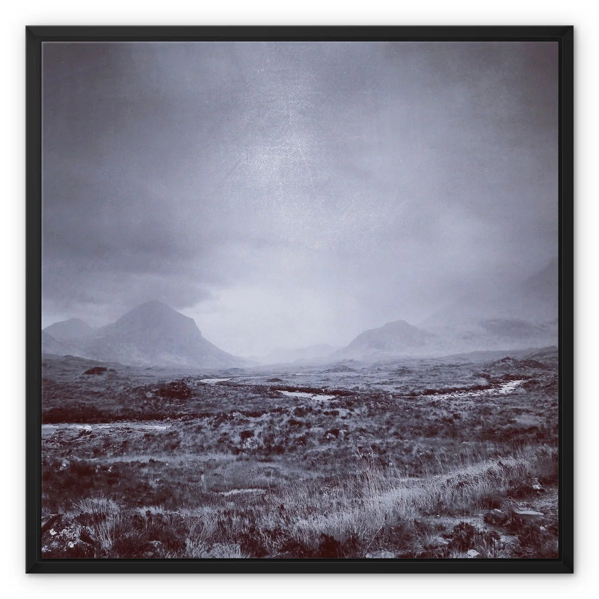 The Brooding Cuillin Framed Canvas - Skye Art Gallery Scotland Worldwide Shipping Scottish Landscape Paintings and Prints by Artist Hunter