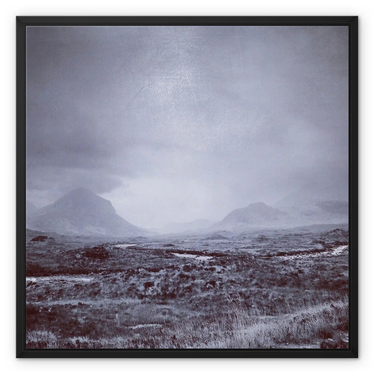 The Brooding Cuillin Framed Canvas - Skye Art Gallery Scotland Worldwide Shipping Scottish Landscape Paintings and Prints by Artist Hunter