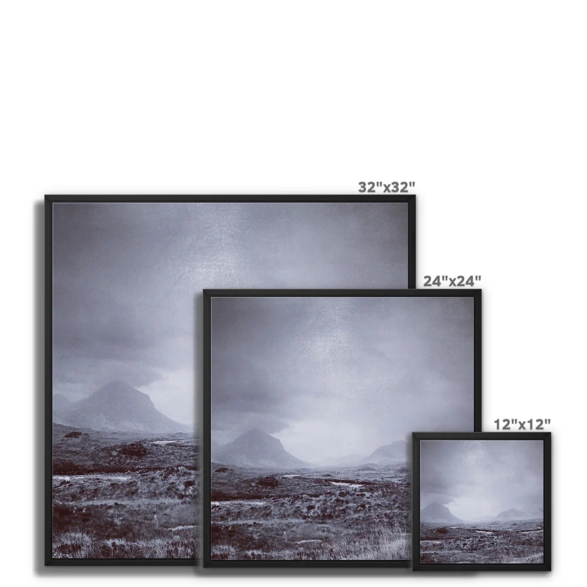 The Brooding Cuillin Framed Canvas - Skye Art Gallery Scotland Worldwide Shipping Scottish Landscape Paintings and Prints by Artist Hunter