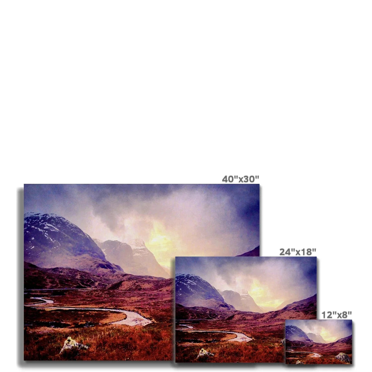 A Brooding Glencoe Canvas - Art Gallery Scotland Worldwide Shipping Scottish Prints and Landscape Paintings by Artist Hunter