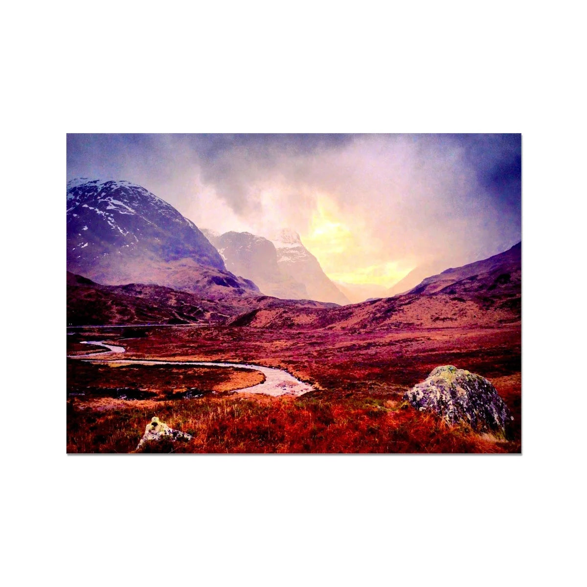 A Brooding Glencoe Fine Art Print - Gallery Scotland Worldwide Shipping Scottish Prints and Landscape Paintings by Artist Hunter