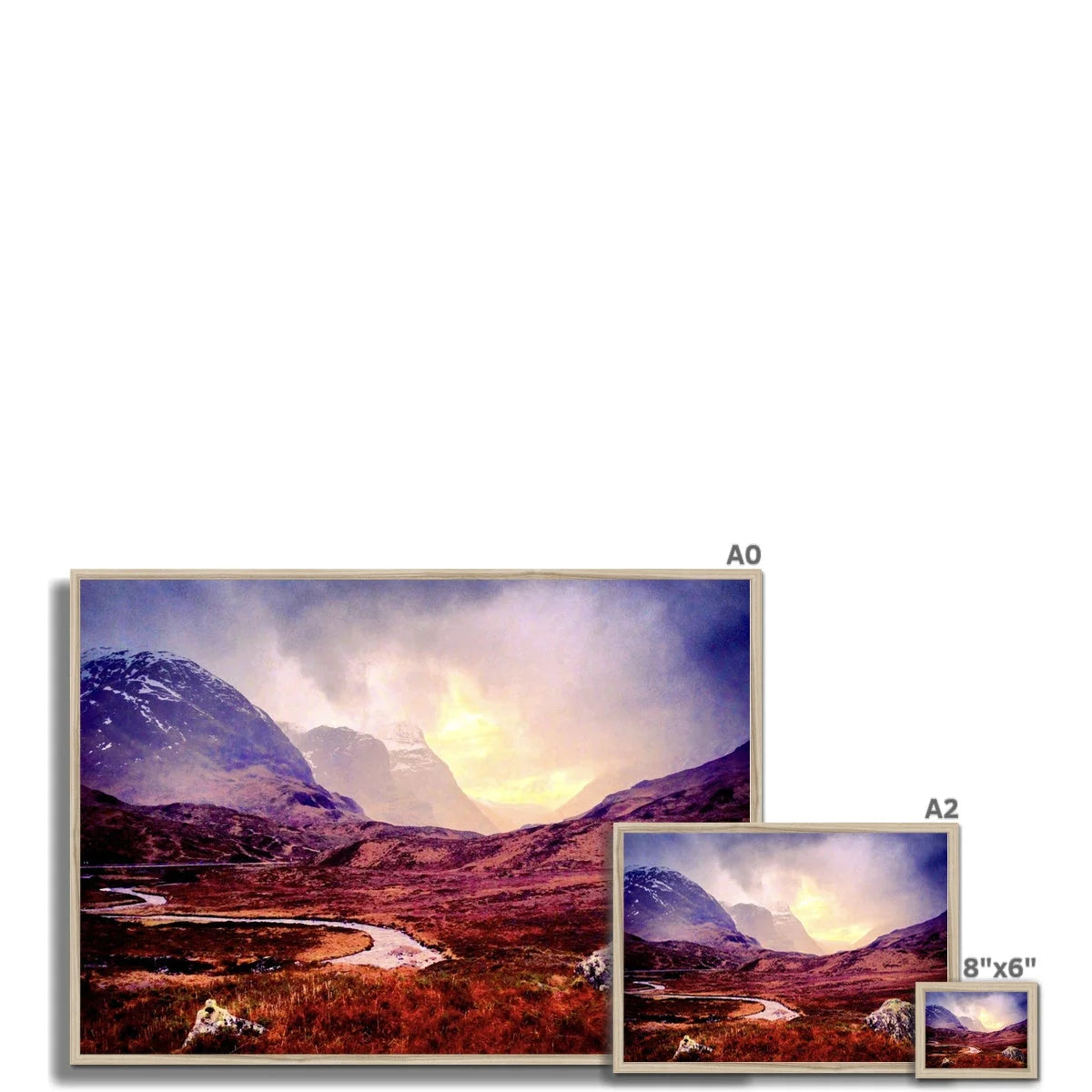 A Brooding Glencoe Framed Print - Art Gallery Scotland Worldwide Shipping Paintings | Prints | Gifts from by Scottish Artist Hunter