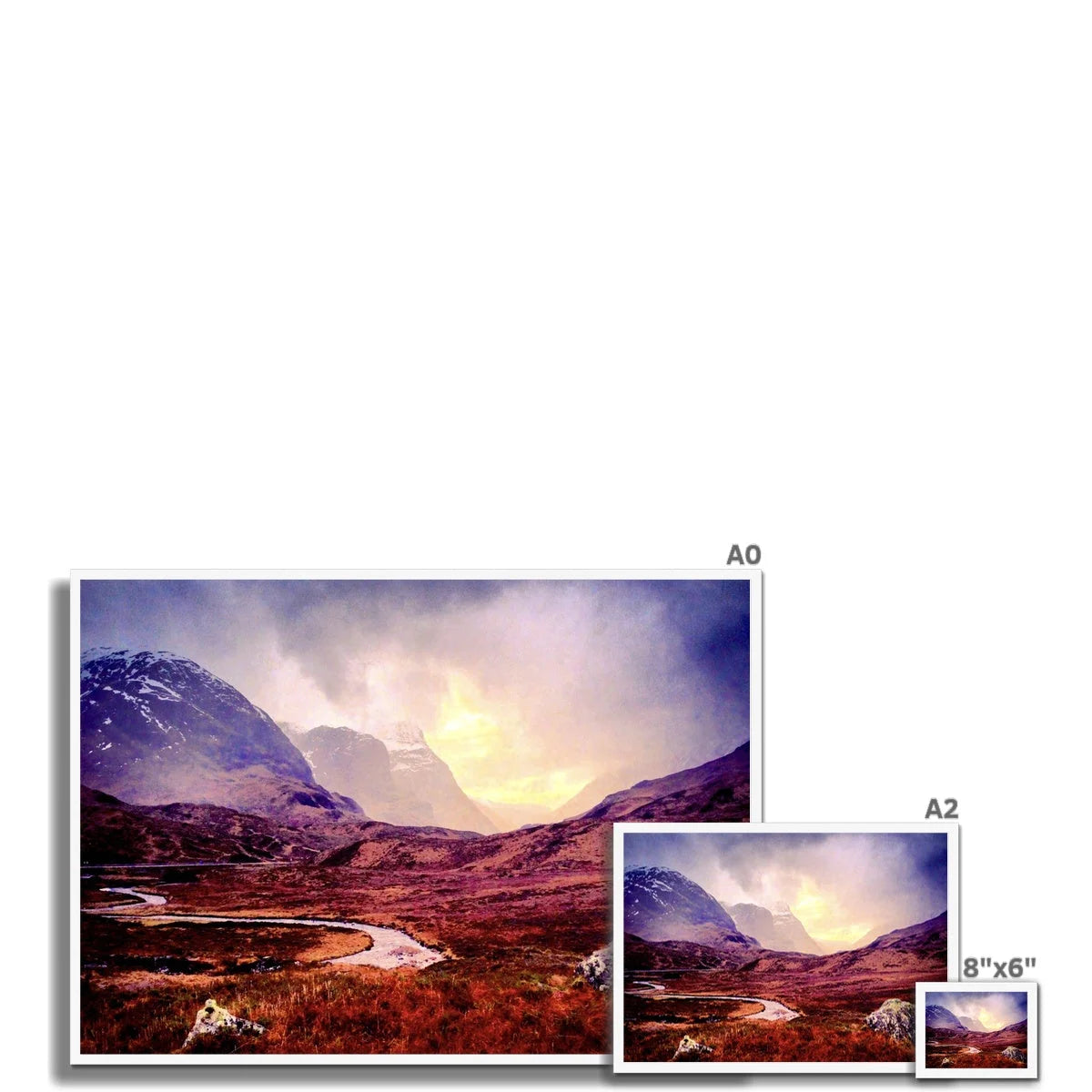 A Brooding Glencoe Framed Print - Art Gallery Scotland Worldwide Shipping Paintings | Prints | Gifts from by Scottish Artist Hunter