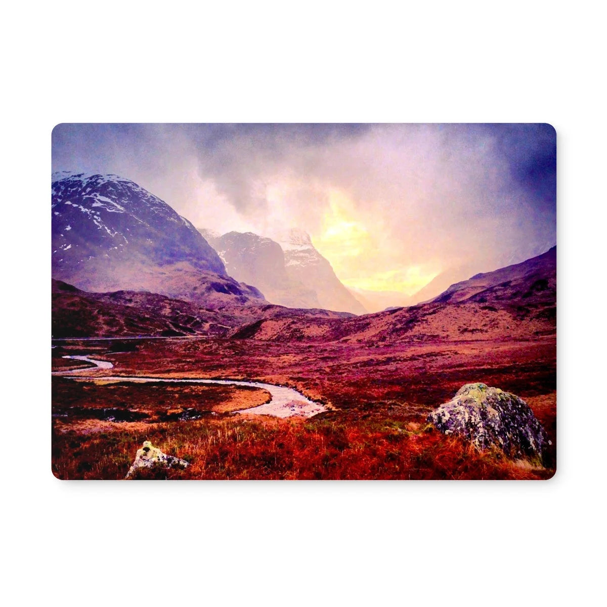 A Brooding Glencoe Placemat - Art Gallery Scotland Worldwide Shipping Scottish Prints and Landscape Paintings by Artist Hunter