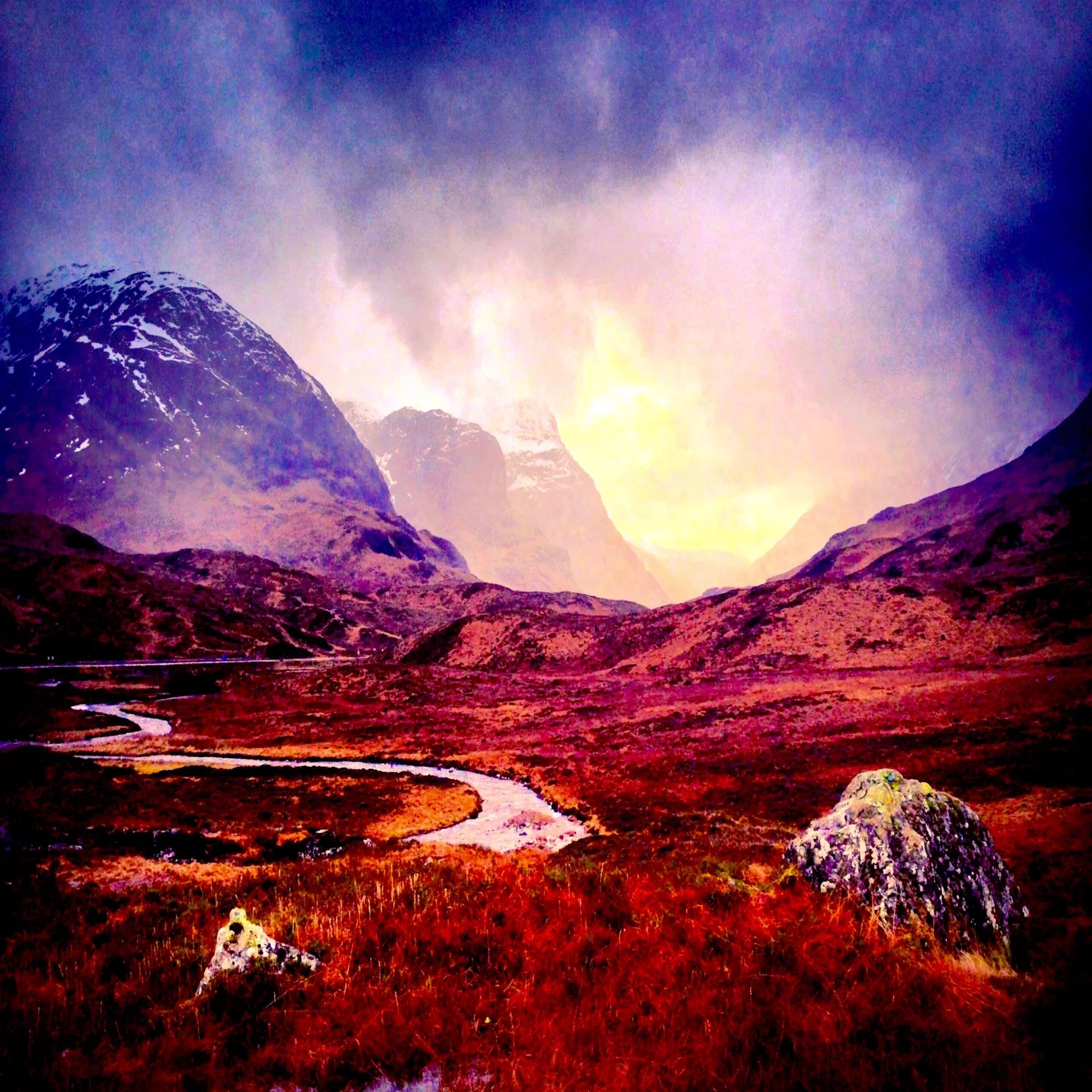 A Brooding Glencoe | Scotland in your Pocket - Art Gallery Worldwide Shipping Vibrant Dramatic Landscape Scottish Prints and Landscape
