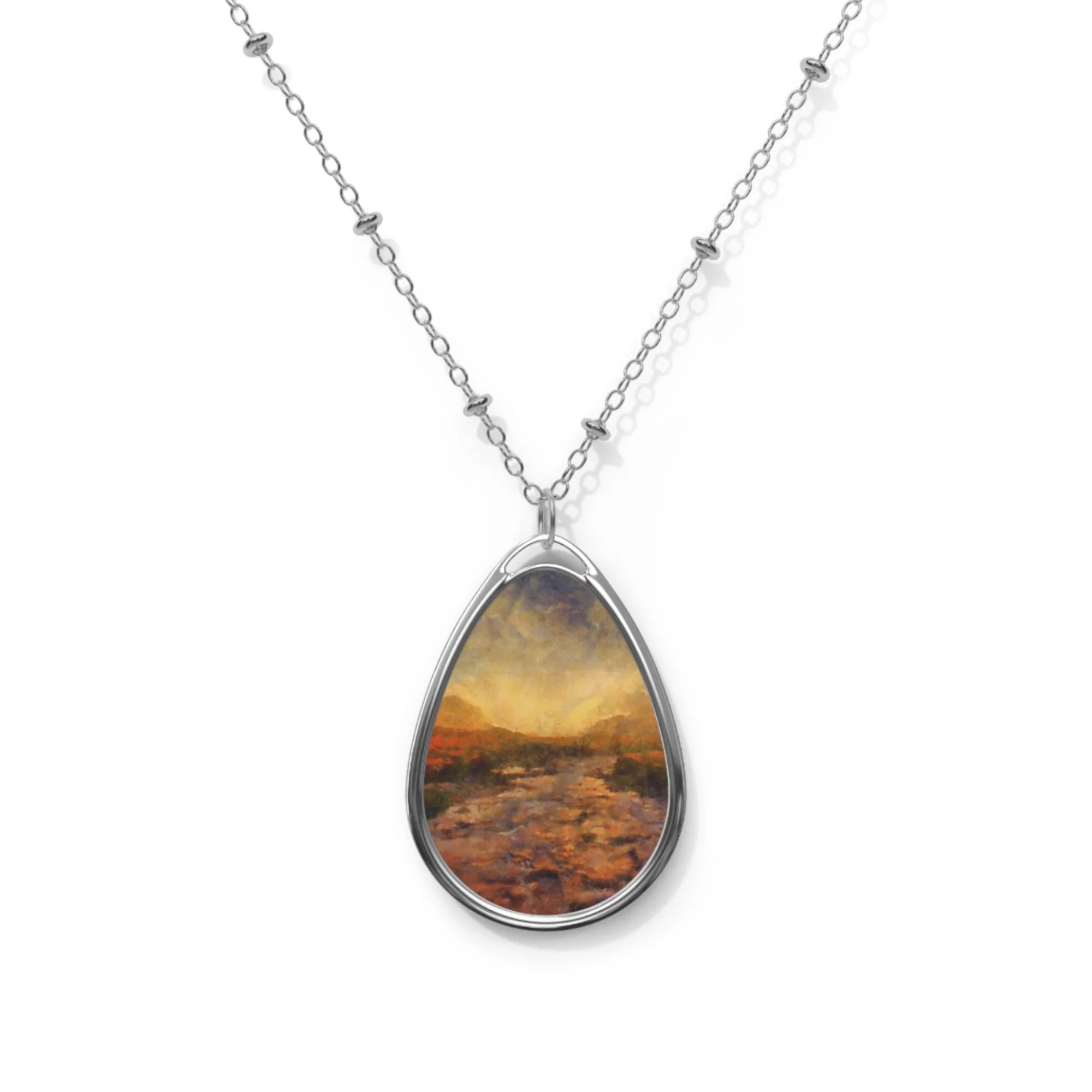 A Brooding Sligachan Skye | Scottish Jewellery | Necklace - Art Gallery Scotland Worldwide Shipping Silver Chain Necklace Landscape