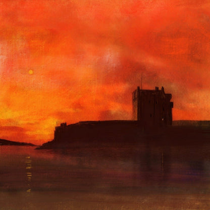 Broughty Castle Dusk Wooden Art Block