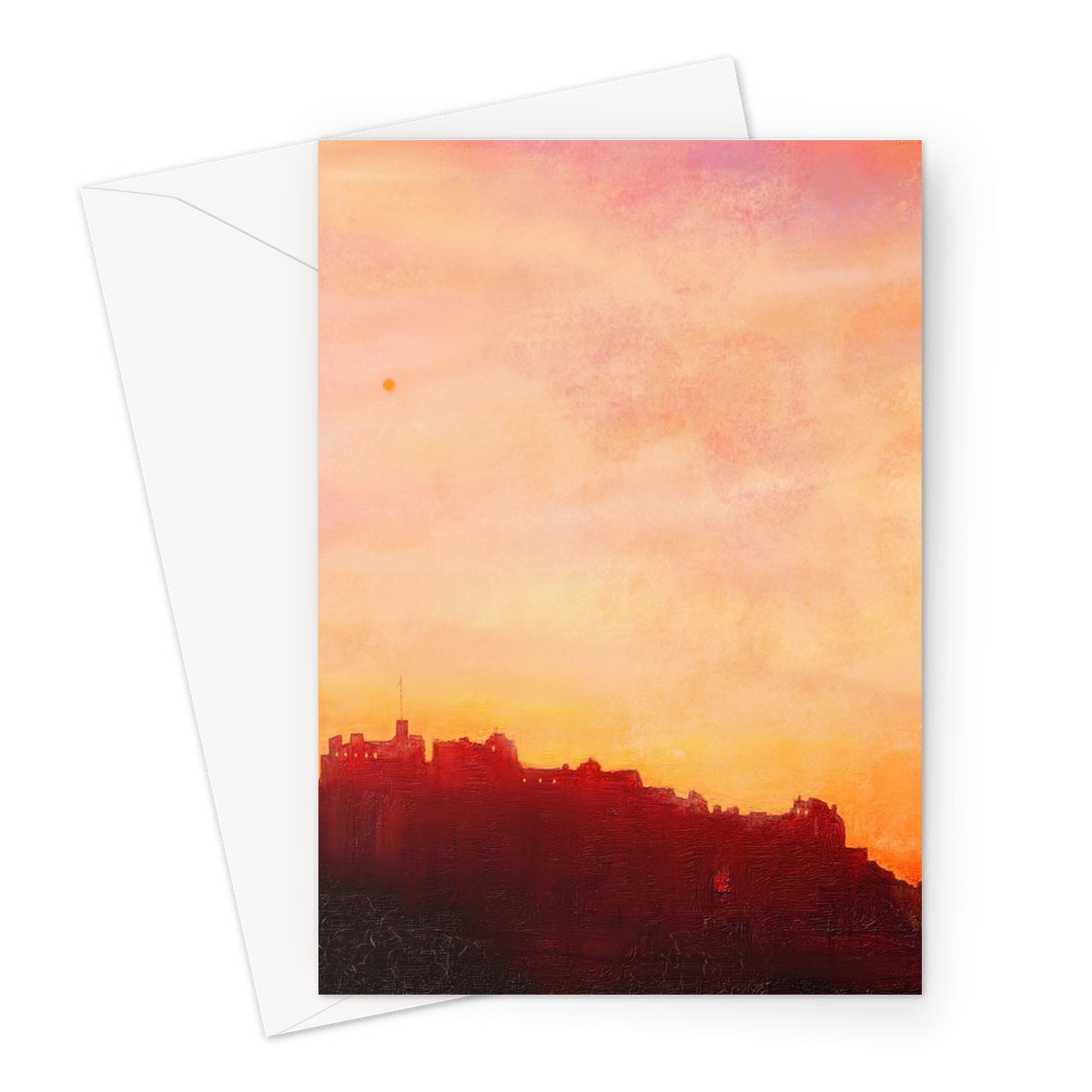 Edinburgh Castle Sunset Greeting Card | Scottish Art Gifts