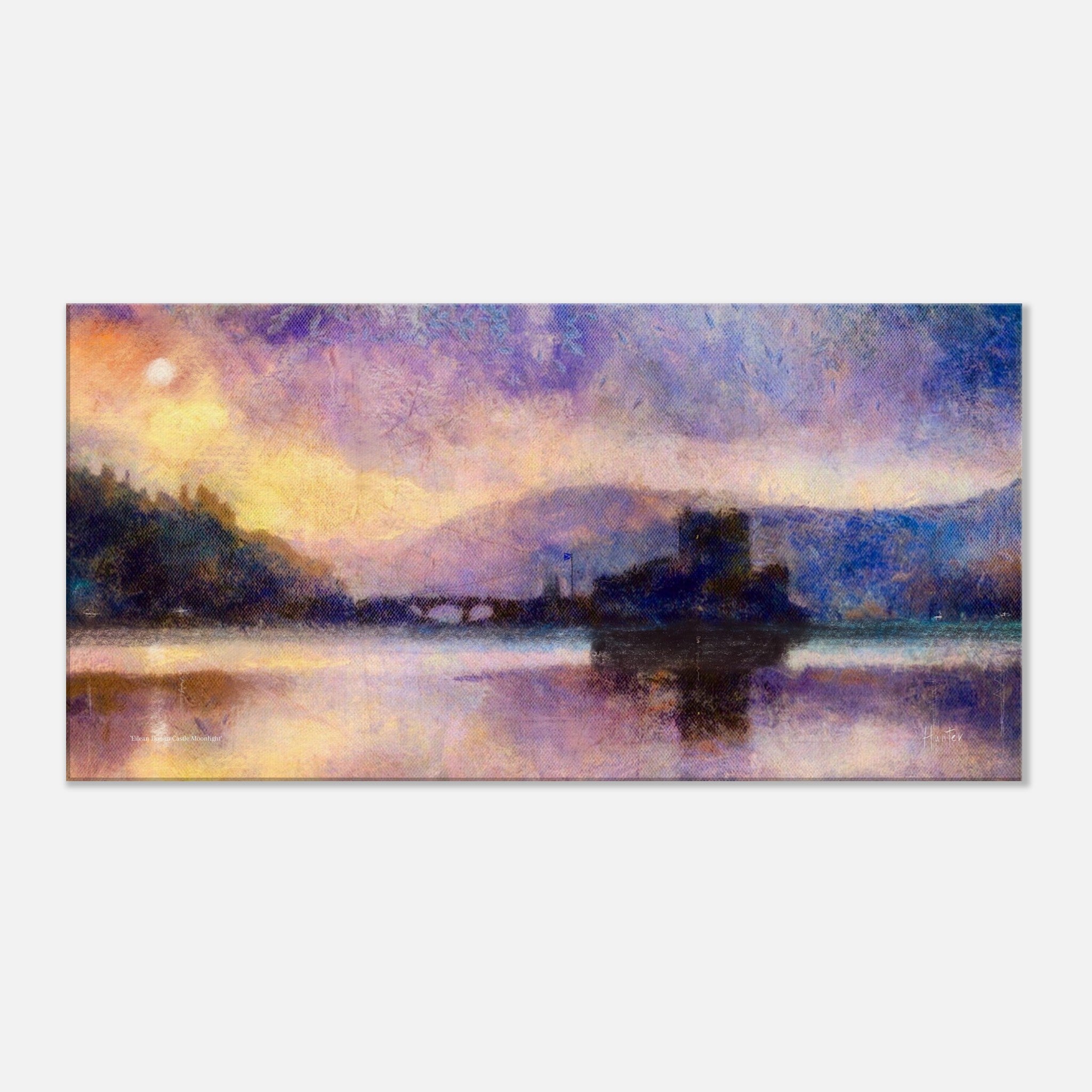 Eilean Donan Castle Moonlight 2:1 Ratio Panoramic Art Canvas