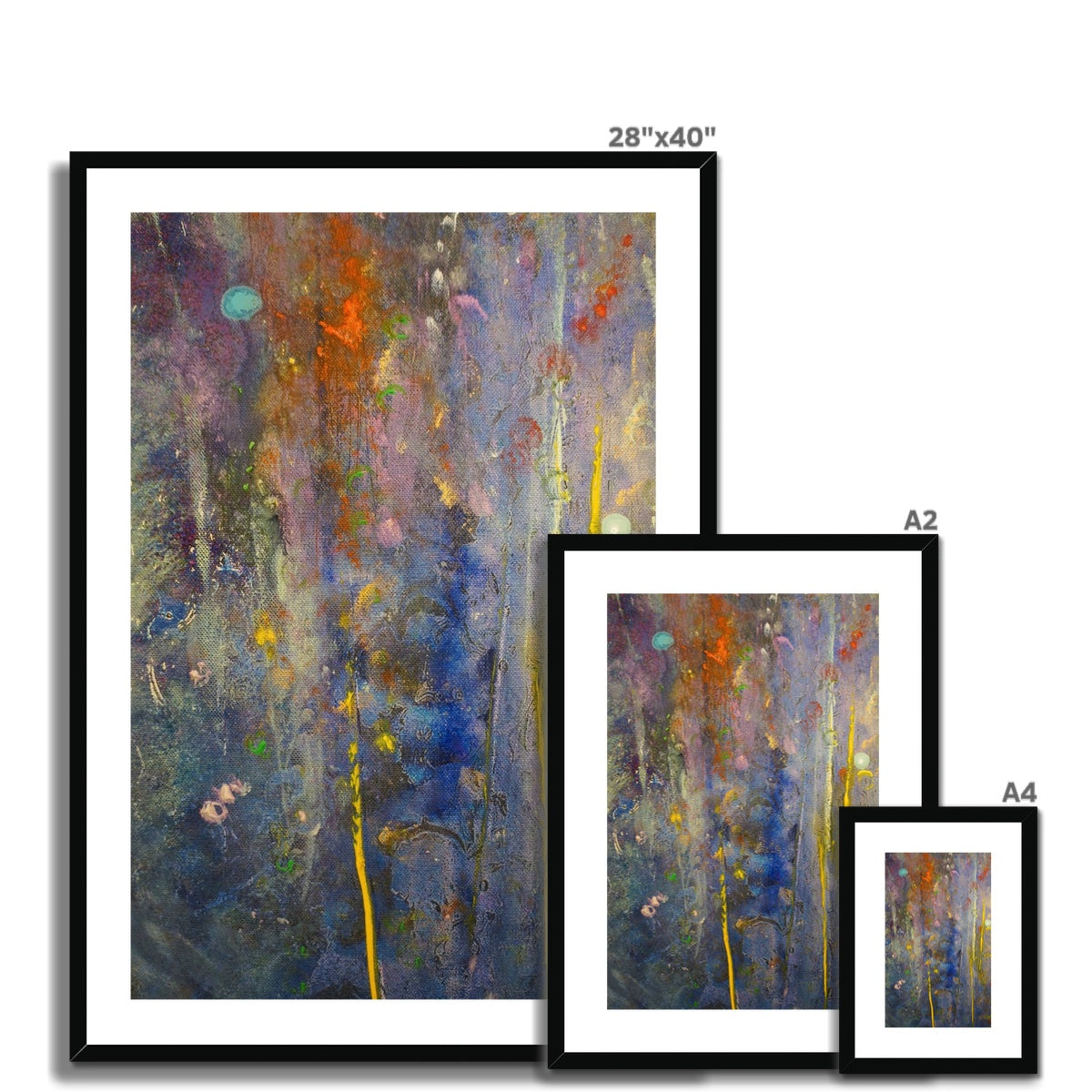 Cairngorms Waterfall Abstract Painting | Framed & Mounted Prints From Scotland