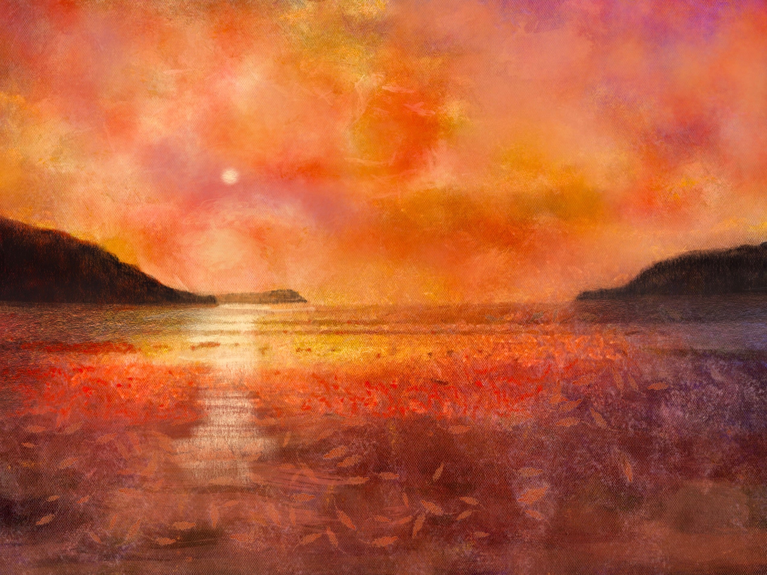 Calgary Beach Sunset Mull Art Prints