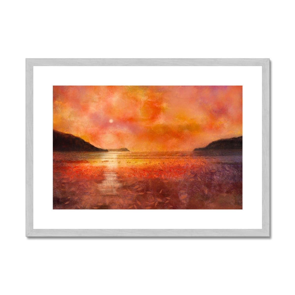 Calgary Beach Sunset Mull Painting | Antique Framed & Mounted Prints From Scotland