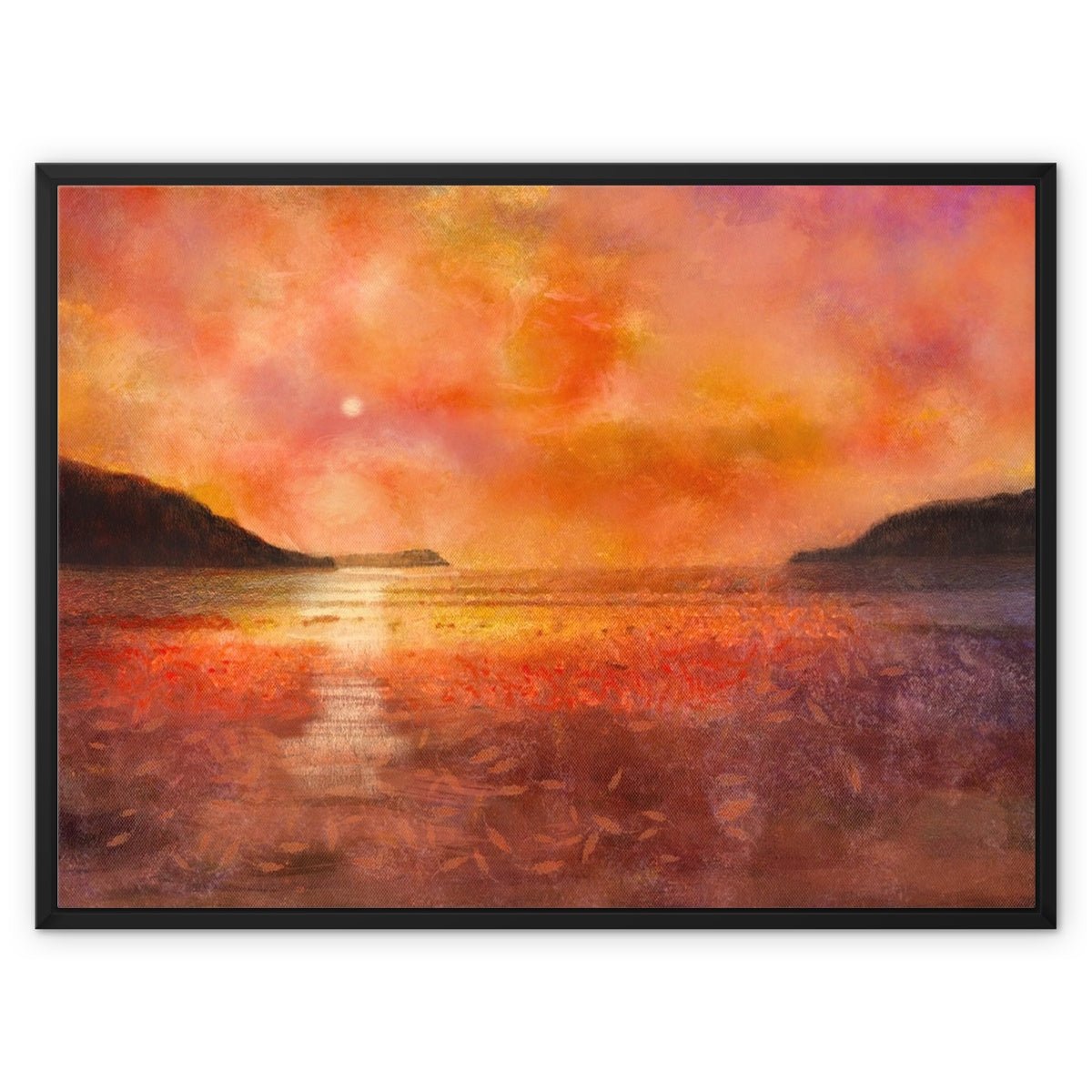 Calgary Beach Sunset Mull Painting | Framed Canvas From Scotland