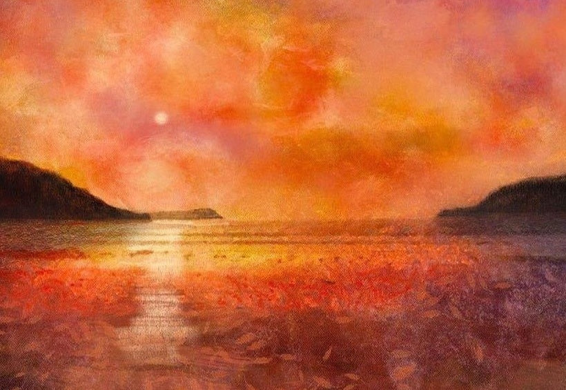 Calgary Beach Sunset Mull Scottish Landscape Painting