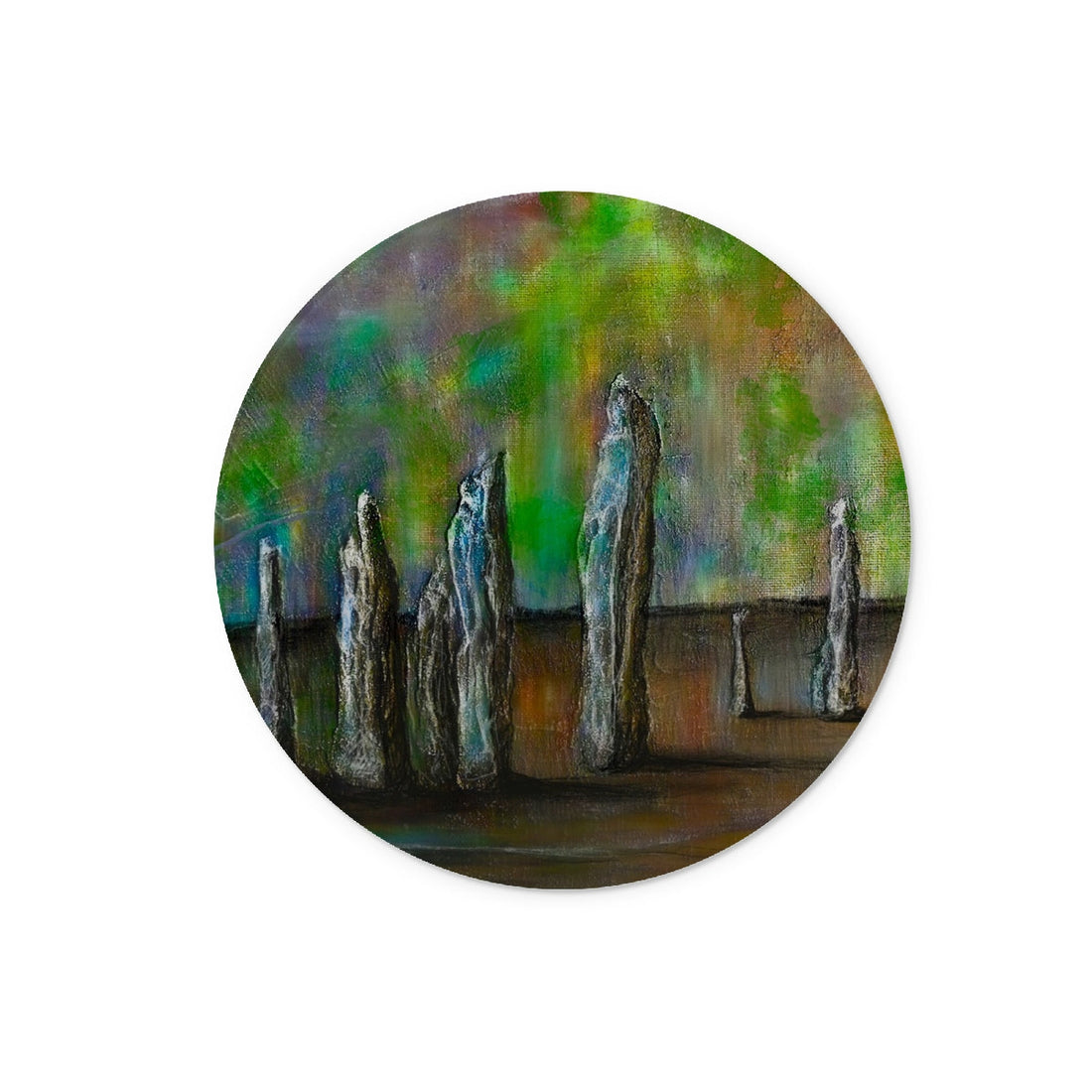 Callanish Northern Lights Art Gifts Glass Chopping Board | Hebridean Islands Art Gallery | Paintings, Prints, Homeware and Art Gifts From Scotland By Scottish Artist Kevin Hunter