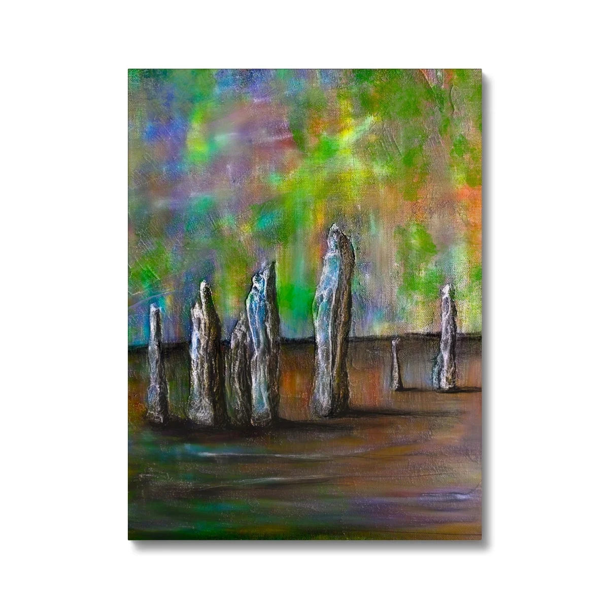Callanish Northern Lights Original Landscape Painting on Canvas - Hebridean Islands Art Gallery Scotland Worldwide Shipping Fine Paintings