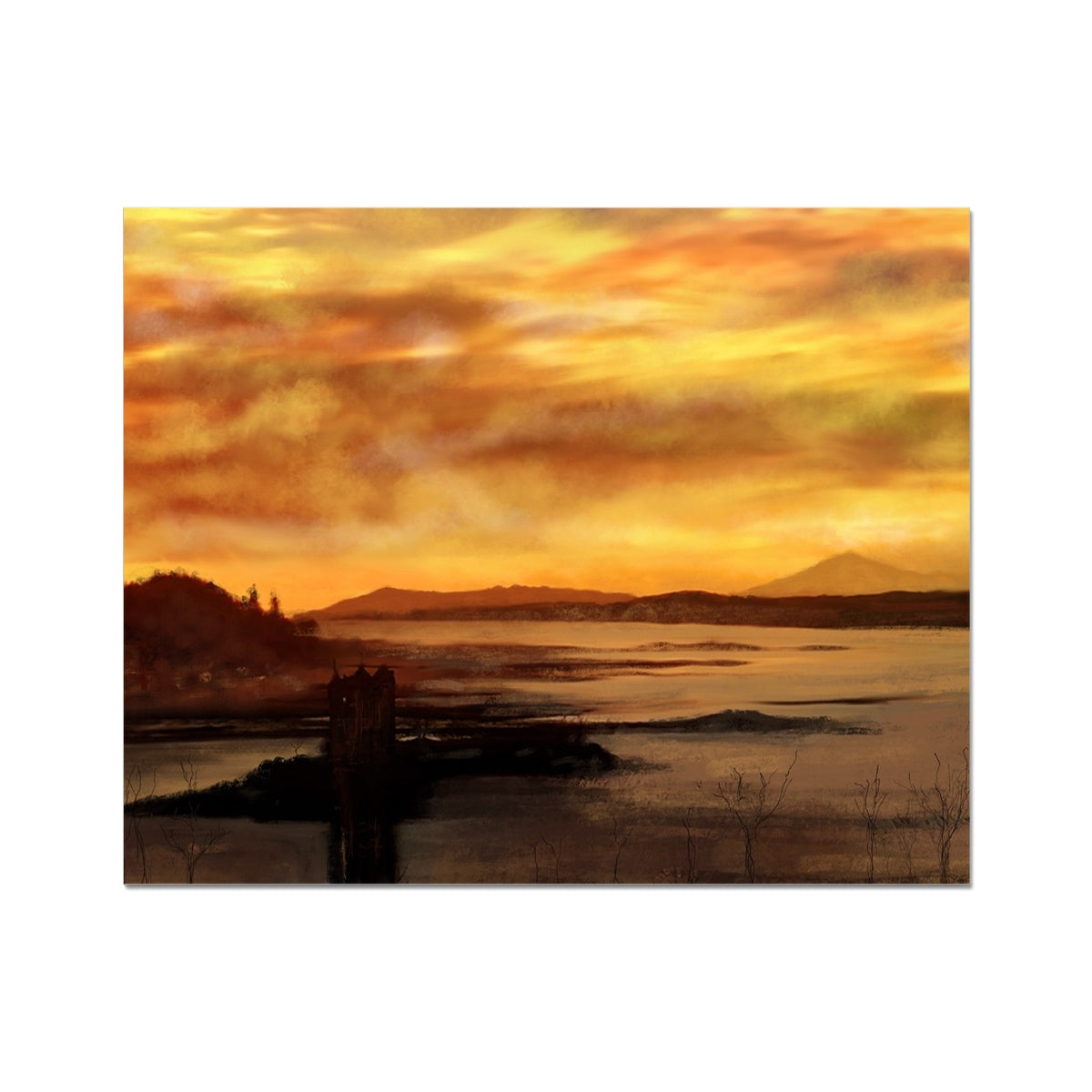 Castle Stalker Dusk Painting | Artist Proof Collector Prints From Scotland