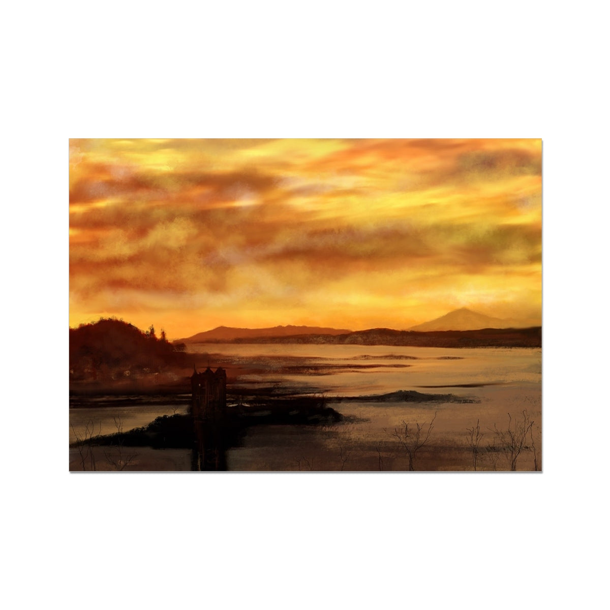 Castle Stalker Dusk Painting | Signed Art Prints From Scotland | By Scottish Artist Hunter