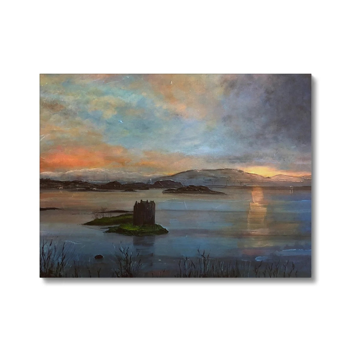 Castle Stalker Original Landscape Painting on Canvas - Historic & Iconic Art Gallery Scotland Worldwide Shipping Scottish Castles Paintings