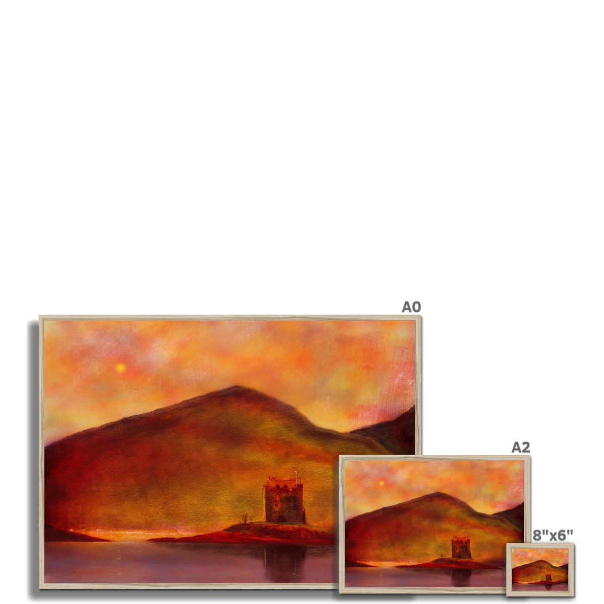 Castle Stalker Sunset Painting | Framed Prints From Scotland