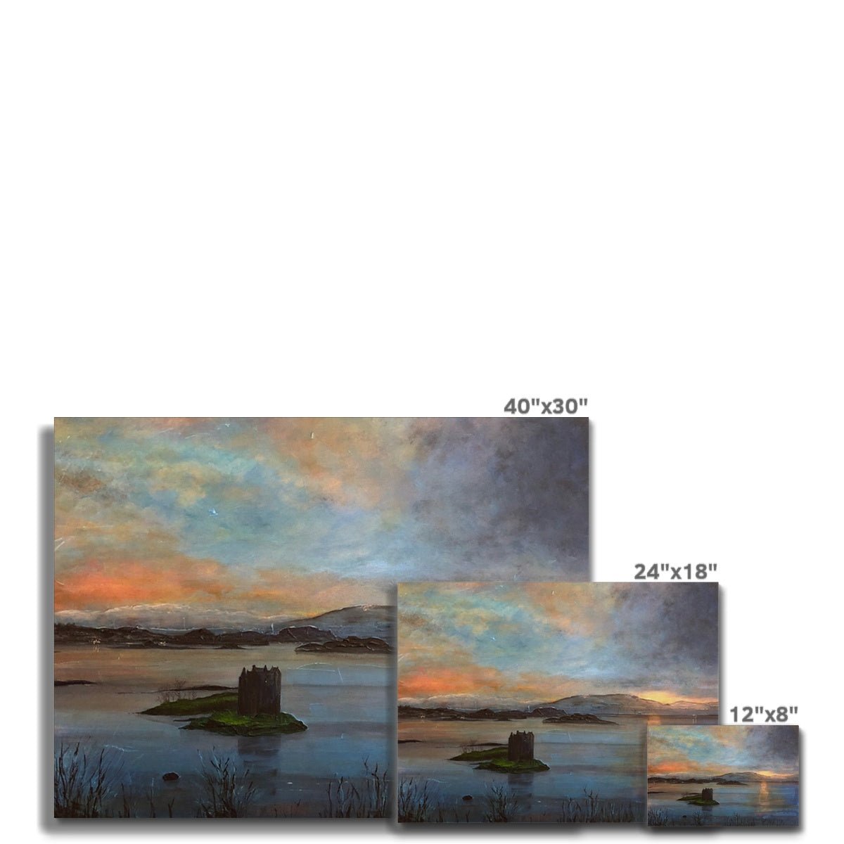 Castle Stalker Twilight Painting | Canvas From Scotland