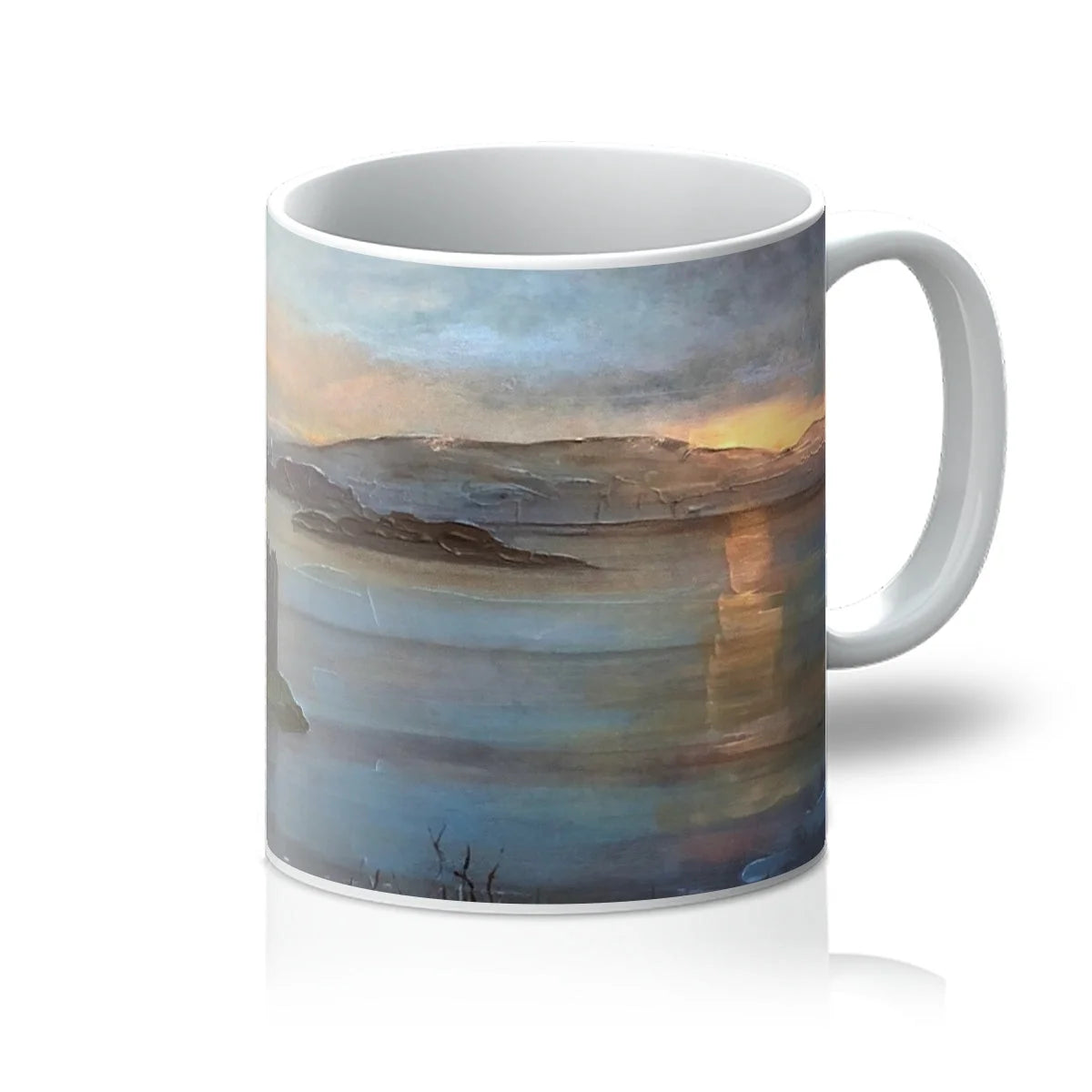 Castle Stalker Twilight Mug - Historic & Iconic Art Gallery Scotland Worldwide Shipping White Ceramic Mug Scottish Castles Paintings