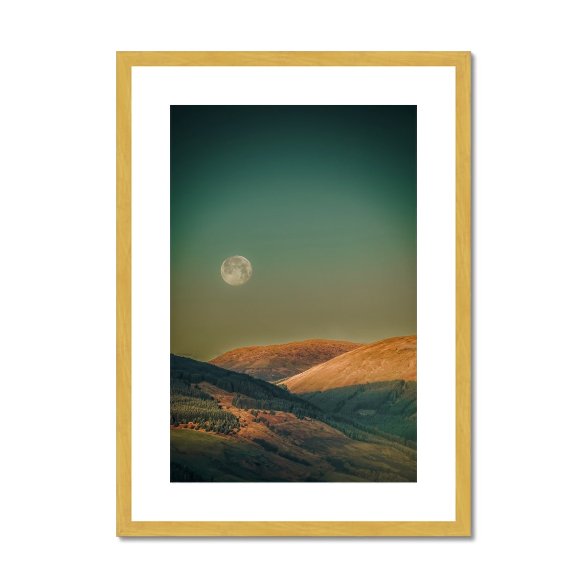 Argyll Moon Scottish Landscape Photography | Antique Framed & Mounted Prints From Scotlands From Scotland