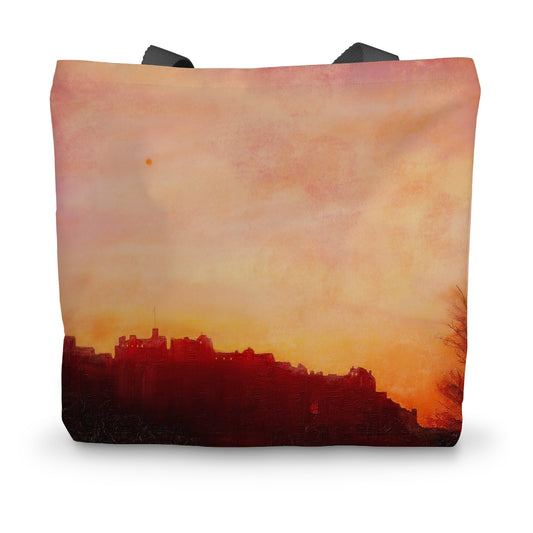 Edinburgh Castle Sunset Canvas Tote Bag | Scottish Art Gifts