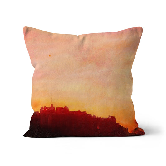 Edinburgh Castle Sunset Cushion | Scottish Art Gifts