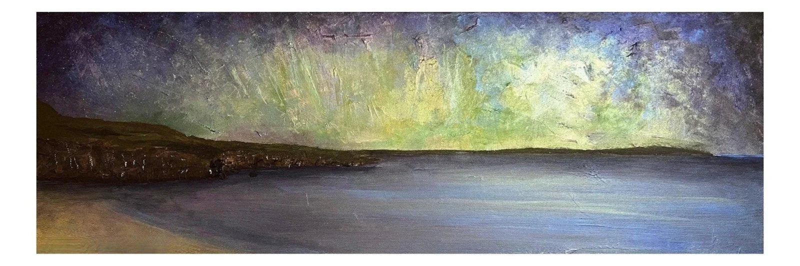 Ceannabeinne Beach Panoramic Prints - Highlands & Lowlands Art Gallery Scotland Worldwide Shipping Vibrant Textured Painting Paintings