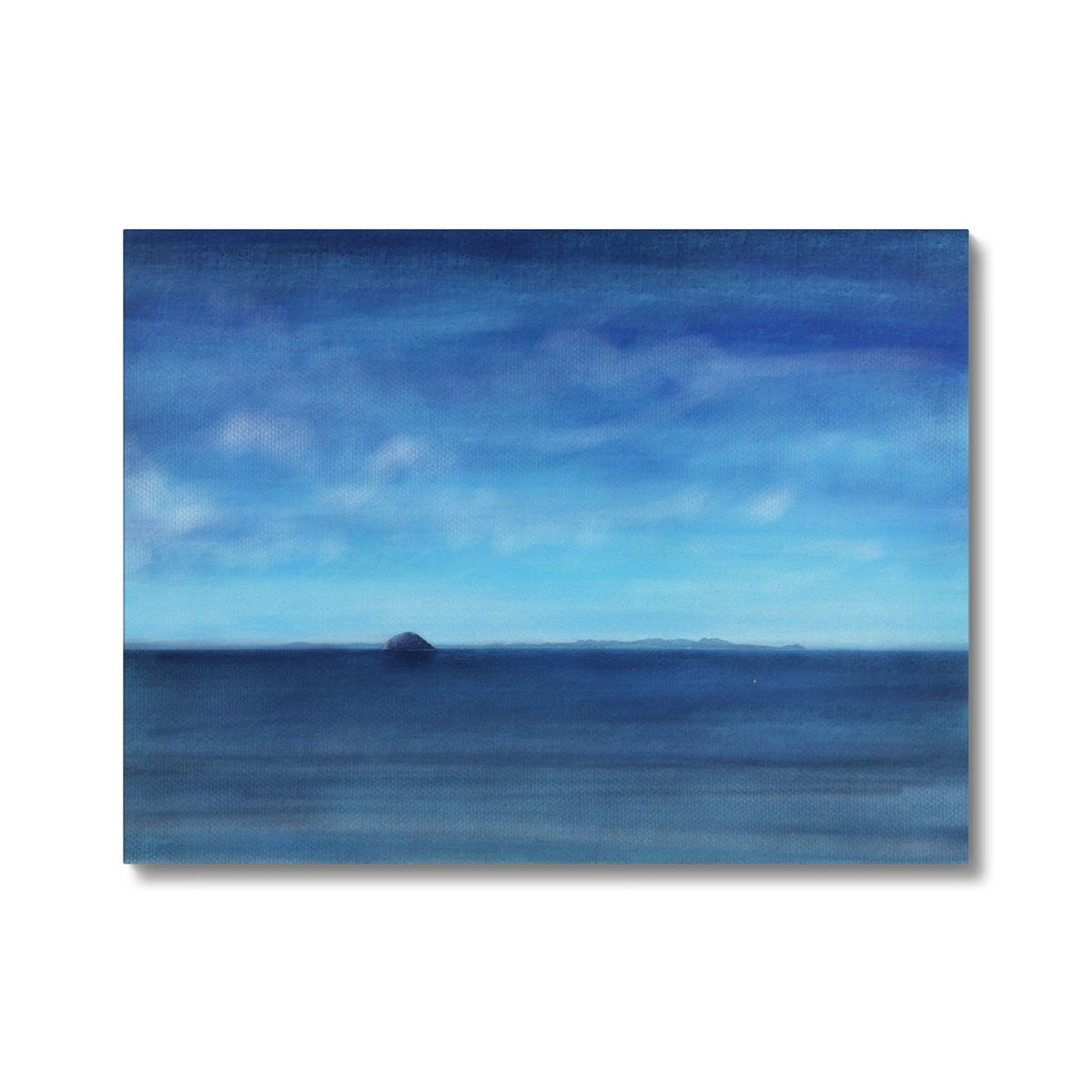 Ailsa Craig & Arran Painting | Canvas From Scotland-Contemporary Stretched Canvas Prints-Arran Art Gallery-24"x18"-Paintings, Prints, Homeware, Art Gifts From Scotland By Scottish Artist Kevin Hunter