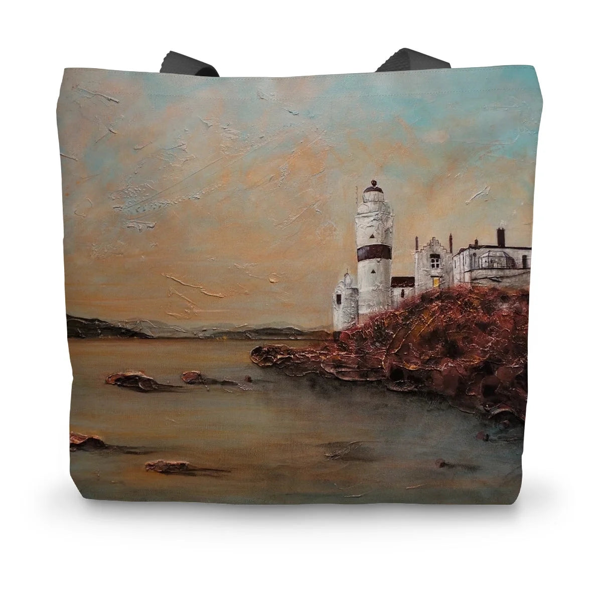 Cloch Lighthouse Dawn Canvas Tote Bag - River Clyde Art Gallery Scotland Worldwide Shipping Scottish Prints