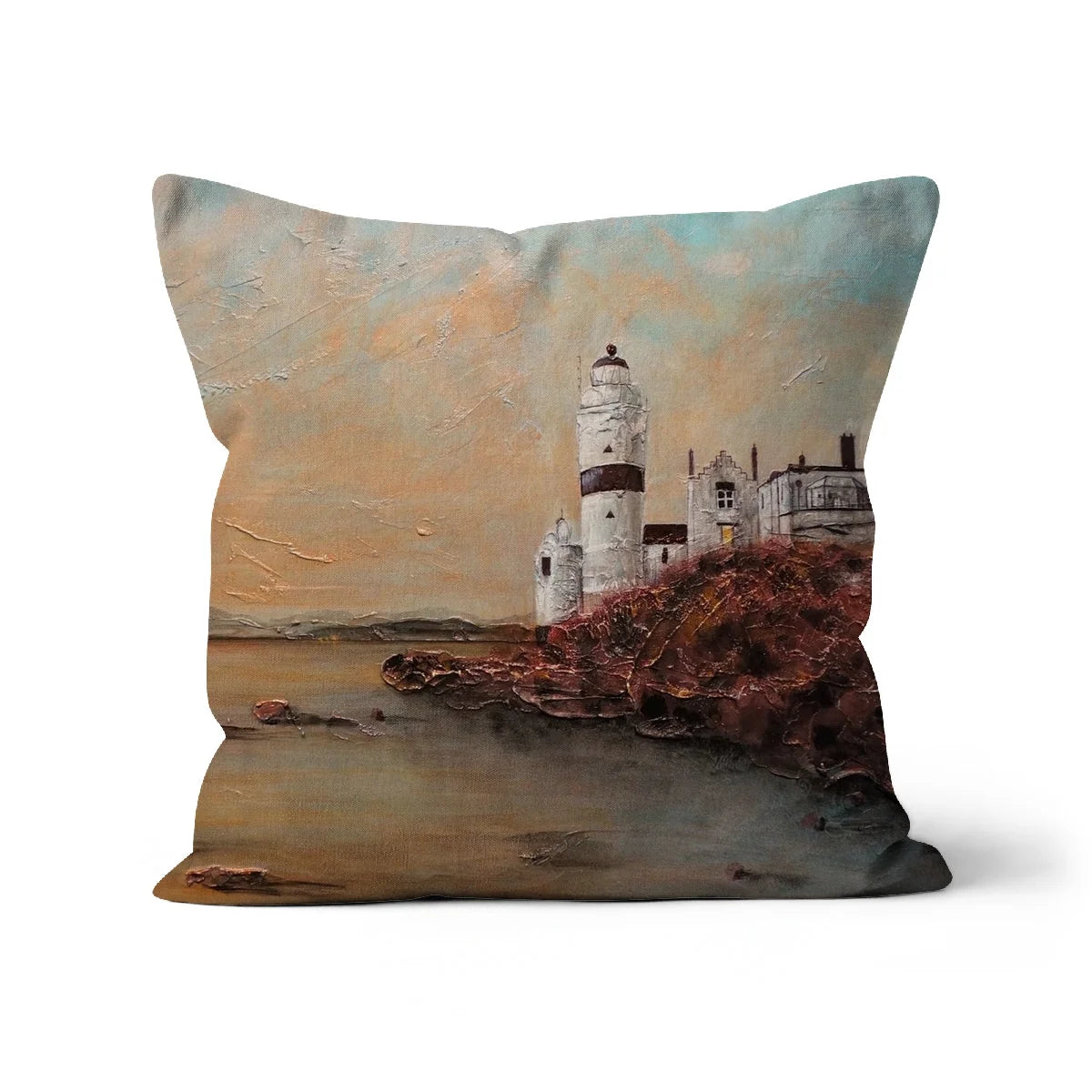 Cloch Lighthouse Dawn Cushion - River Clyde Art Gallery Scotland Worldwide Shipping Scottish Prints