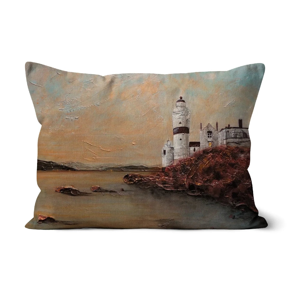 Cloch Lighthouse Dawn Cushion - River Clyde Art Gallery Scotland Worldwide Shipping Scottish Prints