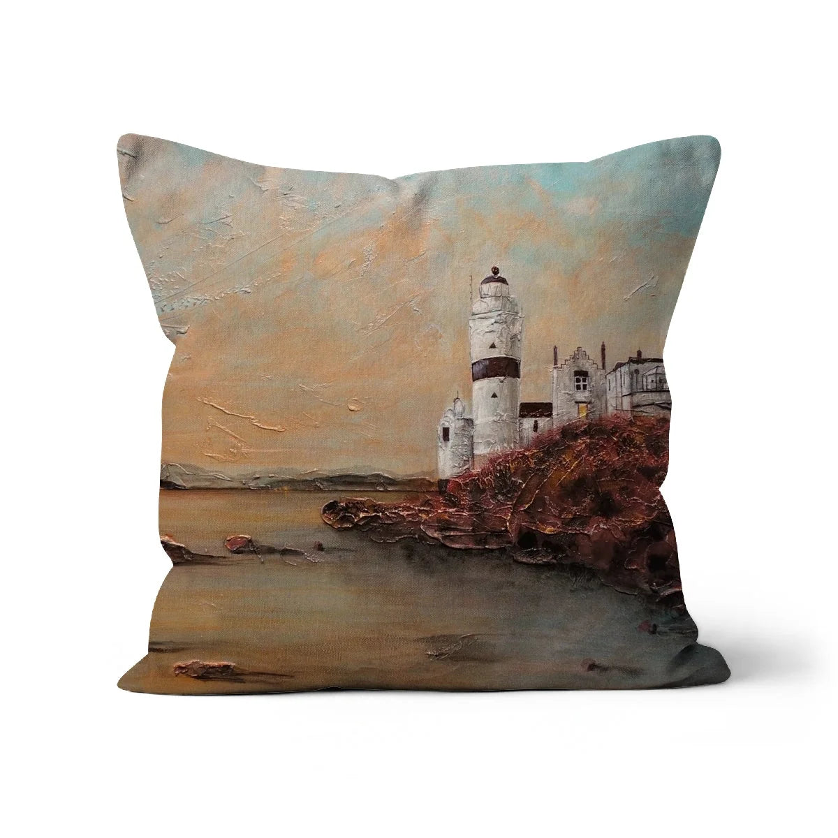 Cloch Lighthouse Dawn Cushion - River Clyde Art Gallery Scotland Worldwide Shipping Scottish Prints