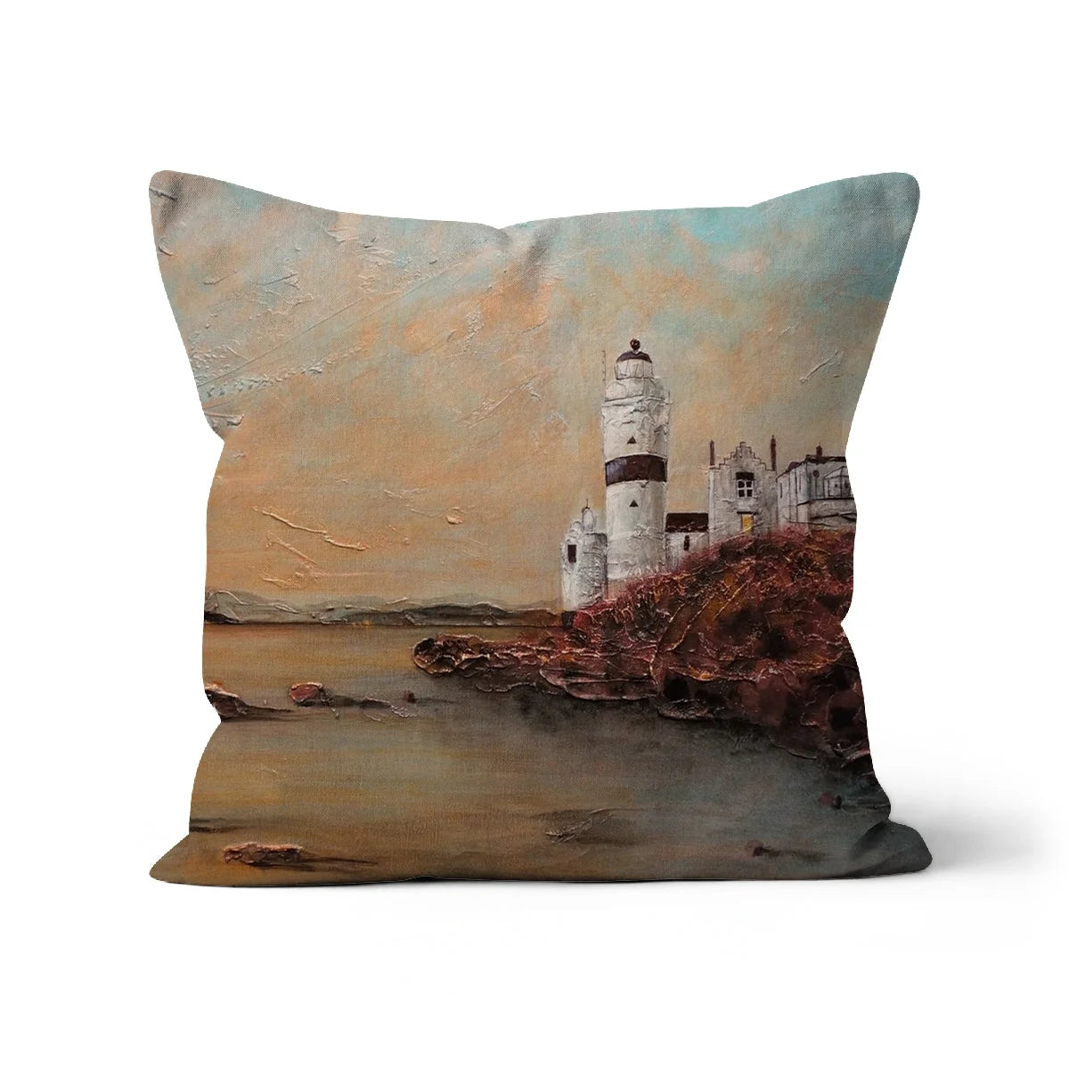 Cloch Lighthouse Dawn Cushion - River Clyde Art Gallery Scotland Worldwide Shipping Scottish Prints