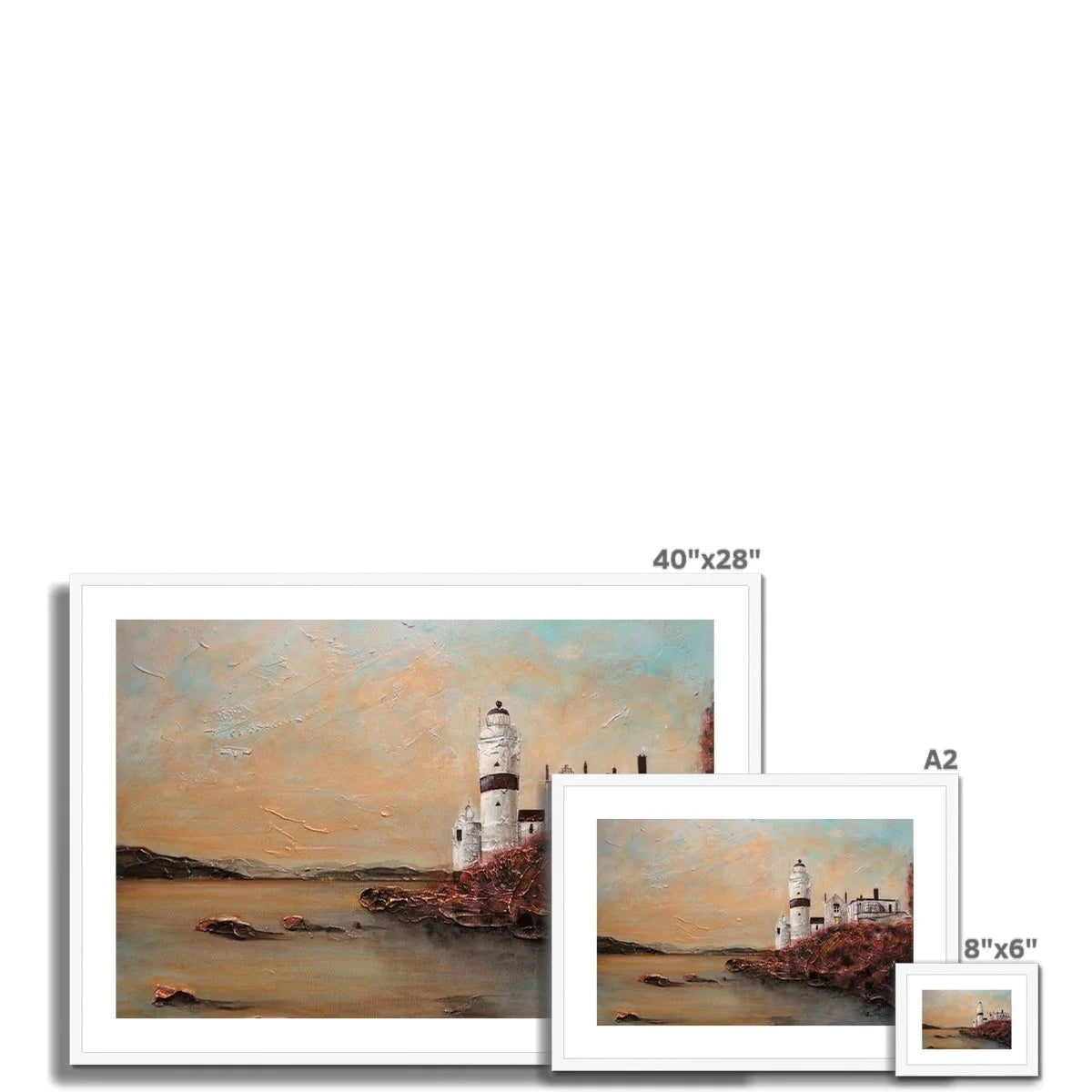 Cloch Lighthouse Dawn Framed & Mounted Print - River Clyde Art Gallery Scotland Worldwide Shipping Scottish Artist Fine Prints