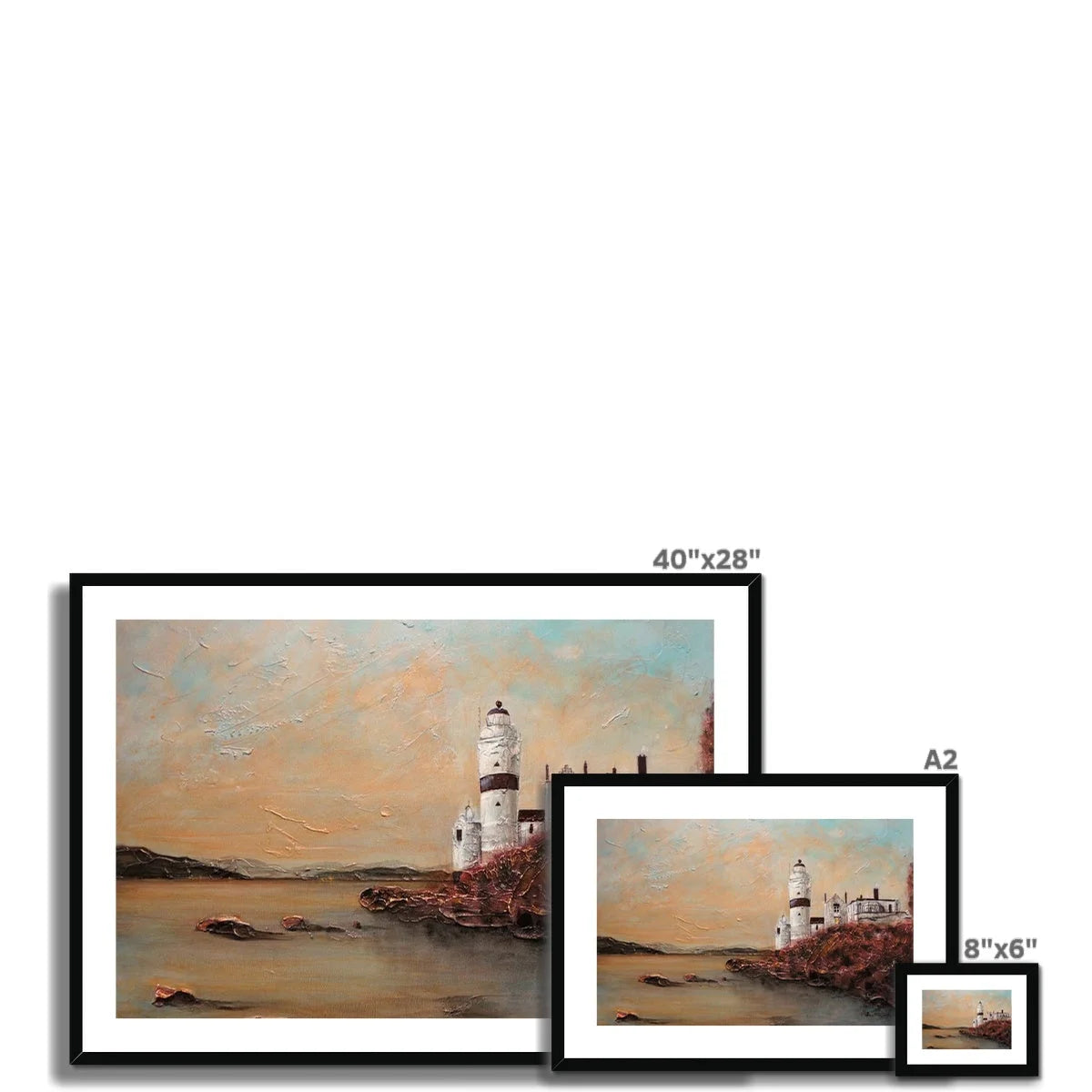 Cloch Lighthouse Dawn Framed & Mounted Print - River Clyde Art Gallery Scotland Worldwide Shipping Scottish Artist Fine Prints