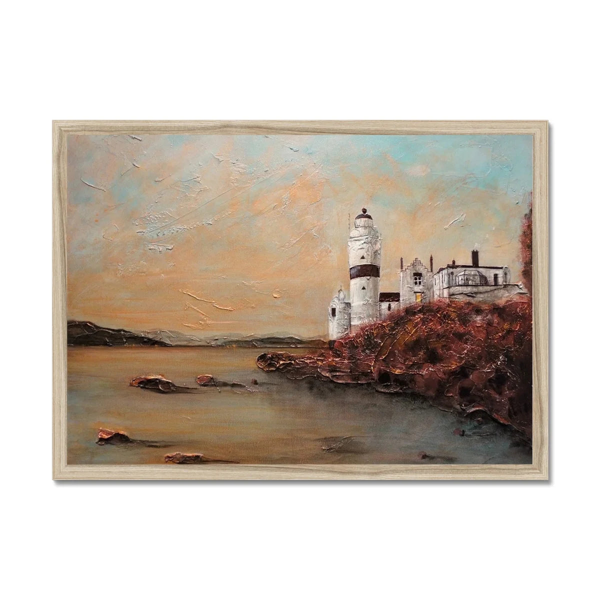 Cloch Lighthouse Dawn Framed Print - River Clyde Art Gallery Scotland Worldwide Shipping Scottish Artist Fine Prints and Paintings