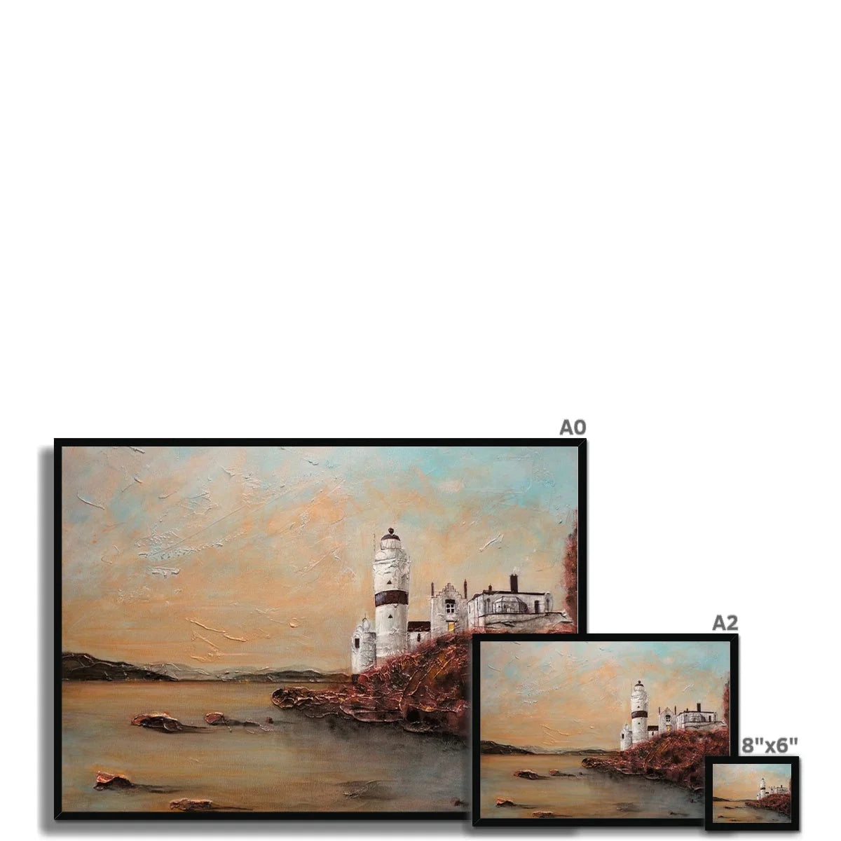 Cloch Lighthouse Dawn Framed Print - River Clyde Art Gallery Scotland Worldwide Shipping Scottish Artist Fine Prints and Paintings