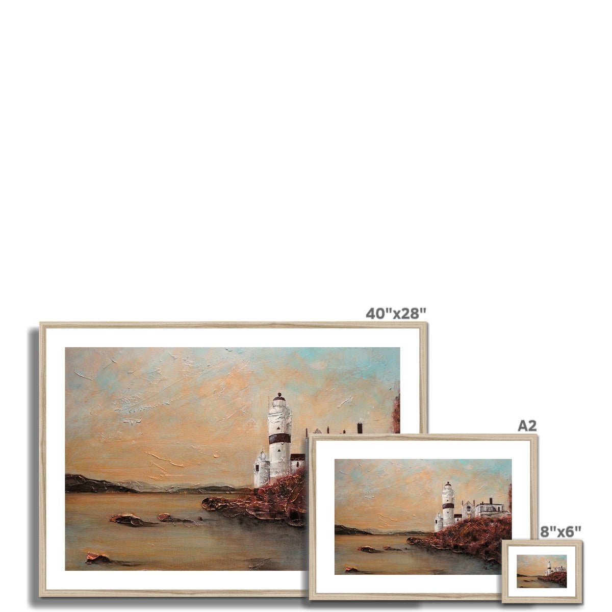 Cloch Lighthouse Dawn Painting | Framed & Mounted Prints From Scotland